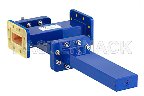 WR-137 Waveguide 20 dB Crossguide Coupler, CPR-137G Flange, SMA Female Coupled Port, 5.85 GHz to 8.2 GHz, Bronze