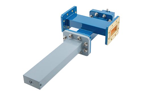 WR-137 Waveguide 30 dB Crossguide Coupler, CPR-137G Flange, SMA Female Coupled Port, 5.85 GHz to 8.2 GHz, Bronze
