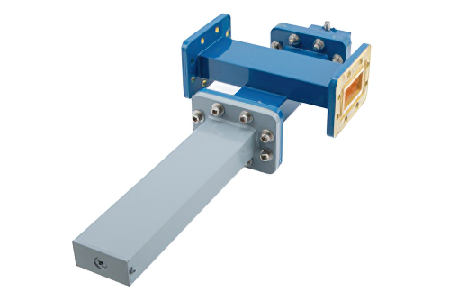 WR-137 Waveguide 50 dB Crossguide Coupler, CPR-137G Flange, SMA Female Coupled Port, 5.85 GHz to 8.2 GHz, Bronze