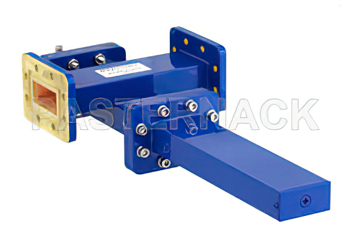WR-137 Waveguide 50 dB Crossguide Coupler, CPR-137G Flange, SMA Female Coupled Port, 5.85 GHz to 8.2 GHz, Bronze