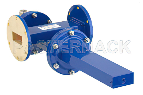 WR-137 Waveguide 30 dB Crossguide Coupler, UG-344/U Round Cover Flange, N Female Coupled Port, 5.85 GHz to 8.2 GHz, Bronze