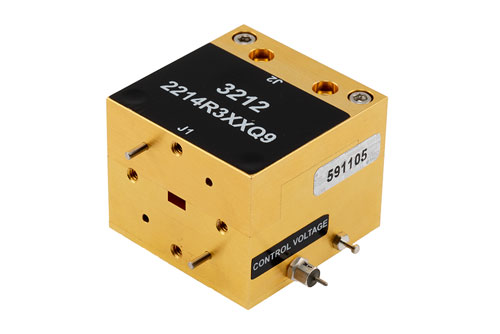 WR-19 Waveguide Voltage Variable Attenuator, U Band, 40 GHz to 60 GHz, 0 dB to 30 dB Attenuation, 3.4 dB Loss, UG-383/U-M Flange