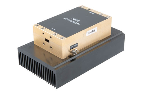 WR-28 Waveguide Power Amplifier, Ka Band, 26.5 to 40 GHz, 35 dB Gain, 34 dBm                            Psat, UG-599/U Flange