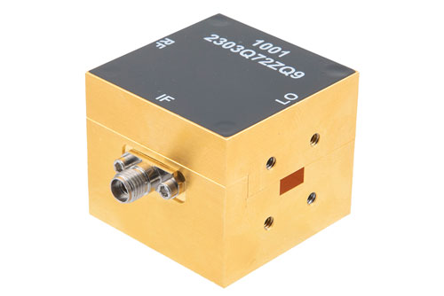Waveguide Converter Mixer WR-28 from 26.5 GHz to 40 GHz, IF from DC to 13.5 GHz and LO Power of +13 dBm, UG-599/U Flange, Ka Band