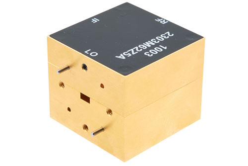 Waveguide Converter Mixer WR-19 from 40 GHz to 60 GHz, IF from DC to 20 GHz and LO Power of +13 dBm, UG-383/U-M Flange, U Band