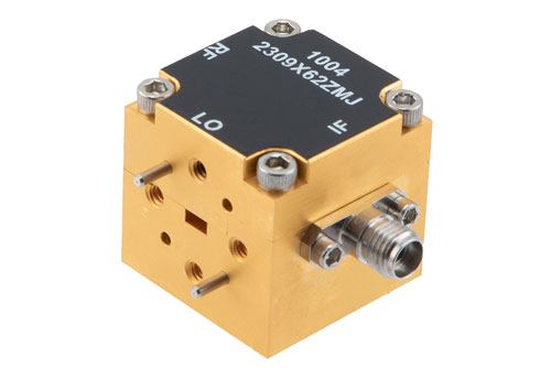 Waveguide Converter Mixer WR-15 From 50 GHz to 75 GHz, IF from DC to 25 GHz And LO Power of +13 dBm, UG-385/U Flange, V Band