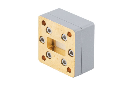 WR-75 Waveguide Pressure Window, UG Cover and UG Grooved Flanges, Brass