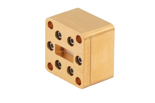 WR-42 Waveguide Pressure Window, UG-595/U and UG-595/U-Grooved Flanges, Brass