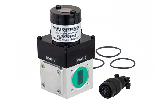 WR-75 Waveguide Electromechanical Relay SPDT Latching Switch, X, Ku Band 15 GHz Max Frequency, 3,500 Watts, Square Cover Flange