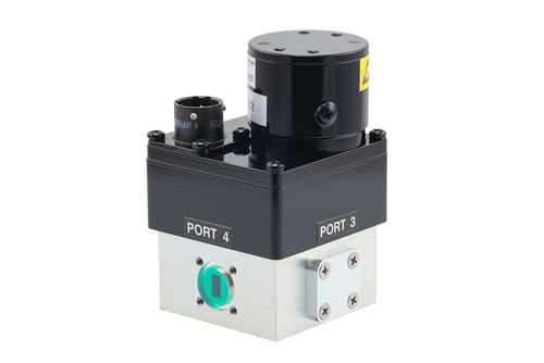 WR-28 Waveguide Electromechanical Relay SPDT/DPDT Failsafe Switch, Ka Band 40 GHz, 550 Watts, UG O-Ring, 28V, Window Indicator