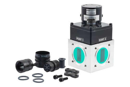 WR90 SPDT/DPDT Failsafe Waveguide Electromechanical Relay Switch, 8.2 GHz to 12.4 GHz, 5 KW, O-Ring Groove, 12V