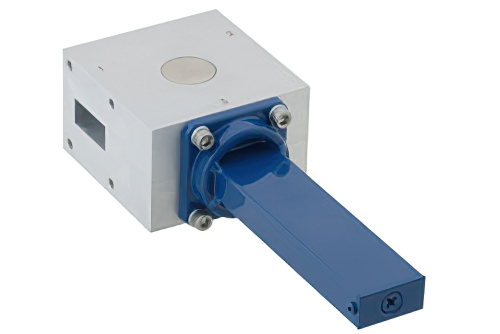 WR-90 Waveguide Isolator from 8.2 GHz to 12.4 GHz, 18 dB Typical Isolation, UG-135/U Cover Flange