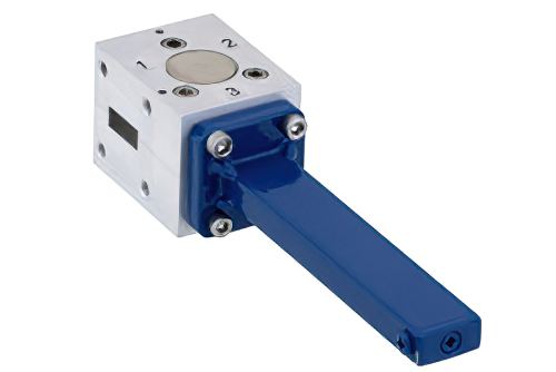 WR-28 Waveguide Isolator from 26.5 GHz to 40 GHz, 12 dB Min. Isolation, UG-599/U Cover Flange