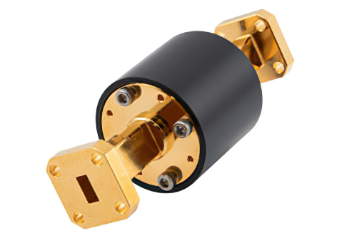 WR-28 Waveguide Isolator from 26.5 GHz to 40 GHz, 25 dB Typical Isolation, UG-599/U Square Cover Flange