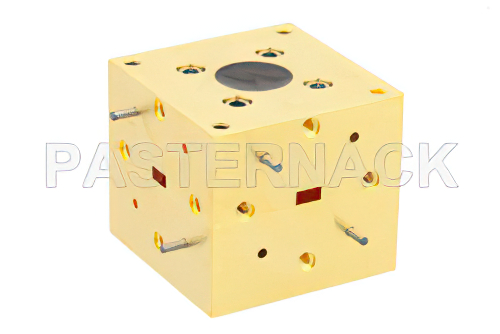 WR-19 Waveguide Magic Tee, UG-383/U-Mod Round Cover Flange Operating from 40 GHz to 60 GHz