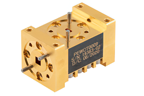 60 to 90 GHz Orthomode Transducer, 40 dB Isolation, 35 dB Cross Polarization, 0.122" x 0.122" Square Waveguide