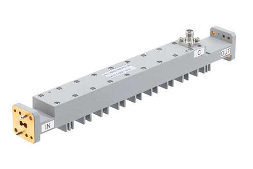 WRD-180 Double Ridge Waveguide 30 dB Broadwall Coupler, 2.92mm Female Coupled Port, 18 GHz to 40 GHz, Brass