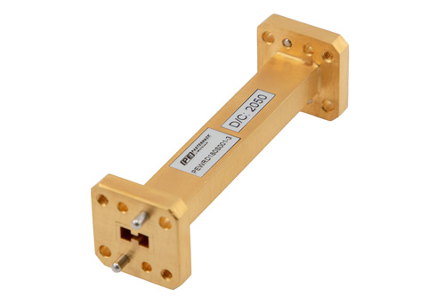 WRD-180 Straight Waveguide Section 3 Inch Length, UG Square Cover Flange from 18 GHz to 40 GHz in Brass
