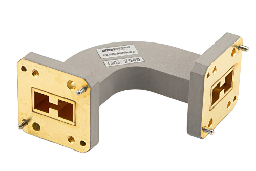 WRD-650 Waveguide H-Bend with UG Square Cover Flange Operating from 6.5 GHz to 18 GHz