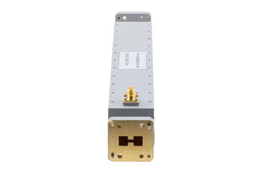 WRD-650 Double Ridge Waveguide 40 dB Broadwall Coupler, SMA Female Coupled Port, 6.5 GHz to 18 GHz, Brass