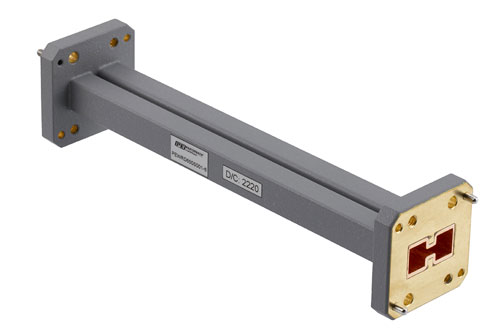 WRD-650 Straight Waveguide Section 6 Inch Length, UG Square Cover Flange from 6.5 GHz to 18 GHz in Brass