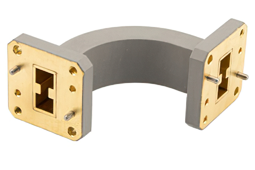 WRD-750 Waveguide E-Bend with UG Square Cover Flange Operating from 7.5 GHz to 18 GHz