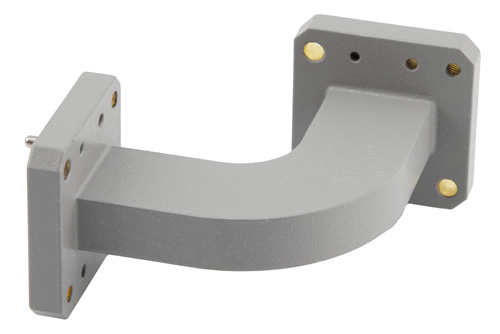 WRD-750 Waveguide H-Bend with UG Square Cover Flange Operating from 7.5 GHz to 18 GHz