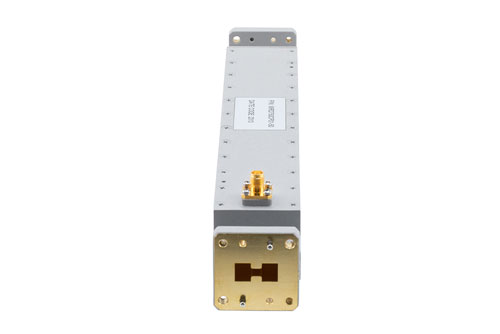 WRD-750 Double Ridge Waveguide 50 dB Broadwall Coupler, SMA Female Coupled Port, 7.5 GHz to 18 GHz, Brass