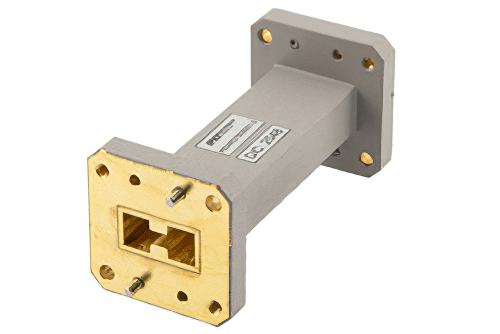 WRD-750 Straight Waveguide Section 3 Inch Length, UG Square Cover Flange from 7.5 GHz to 18 GHz in Brass