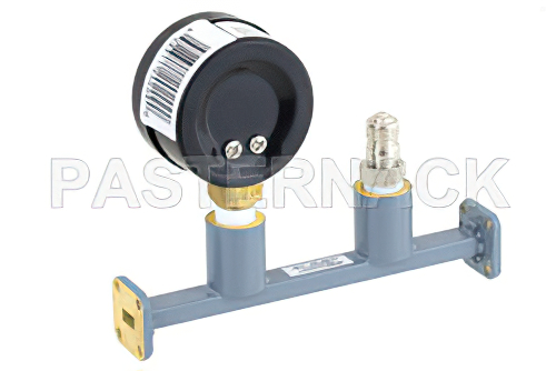 WR-28 Waveguide Pressurizing Section 4.25 Inch Length, UG-599/U Square Cover Flange from 26.5 GHz to 40 GHz