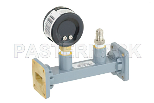 WR-75 Waveguide Pressurizing Section 4.25 Inch Length, Square Cover Flange from 10 GHz to 15 GHz