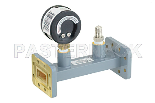 WR-90 Waveguide Pressurizing Section 4.25 Inch Length, CPR-90G Grooved Flange from 8.2 GHz to 12.4 GHz