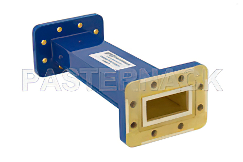 WR-137 to WR-112 Waveguide Transition 6 Inch Length, CPR-137G Grooved Flange to CPR-112G Grooved Flange