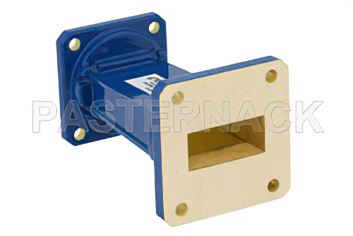 WR-112 to WR-90 Waveguide Transition 3 Inch Length, UG-51/U Square Cover Flange to UG-39/U Square Cover Flange