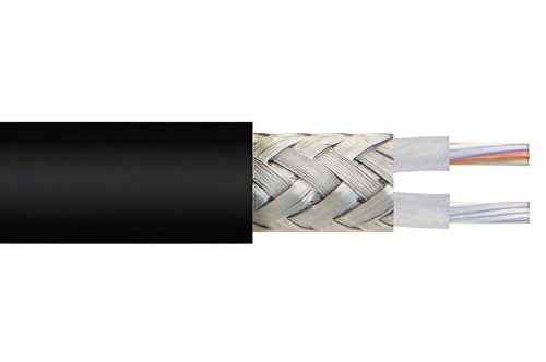 78 Ohm Flexible RG108 Twinax Cable Single Shielded with Black PVC Jacket