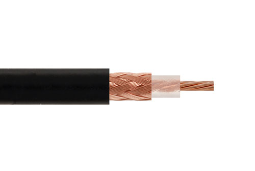 RG174 Non-Magnetic Flexible Coaxial Cable, Single Shielded with Black PVC Jacket