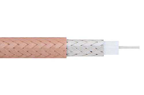75 Ohm Flexible RG179 Coax Cable Single Shielded with Tan FEP Jacket