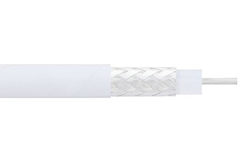 Flexible RG196 Coax Cable Single Shielded with White PTFE Jacket
