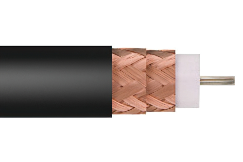 75 Ohm Flexible RG216 Coax Cable Double Shielded with Black PVC Jacket