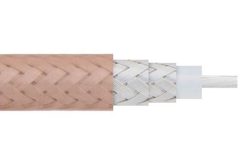 Flexible RG400 Coax Cable Double Shielded with Tan FEP Jacket
