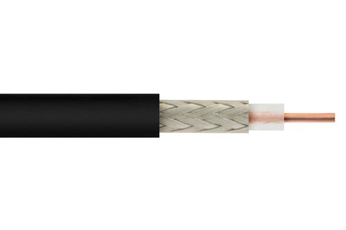 53 Ohm Flexible RG58-P Plenum Rated Coax Cable Single Shielded with Black FEP Jacket