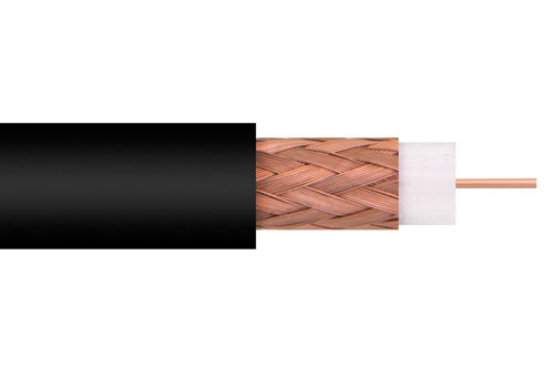75 Ohm Flexible RG59 Coax Cable (by foot) Single Shielded with Black PVC (NC) Jacket