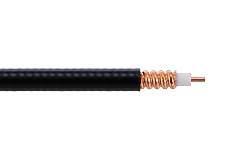 Low Loss SPF-250 Rated Corrugated Coax Cable with Black FRPE Jacket Superflexible Fire Rated