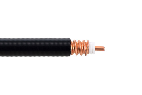 Low Loss SPO-375 Rated Corrugated Coax Cable with Black PE Jacket Superflexible Outdoor Rated