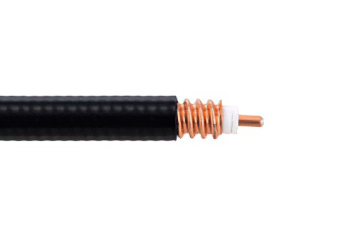 Low Loss SPO-375 Rated Corrugated Coax Cable with Black PE Jacket Superflexible Outdoor Rated