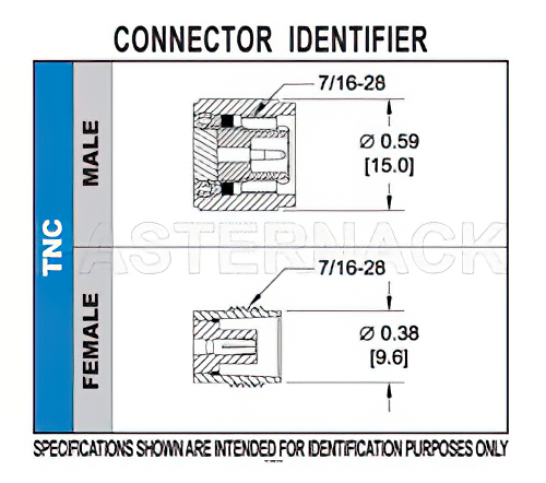 TNC Male Connector Crimp/Solder Attachment For LMR-195, PE-C195