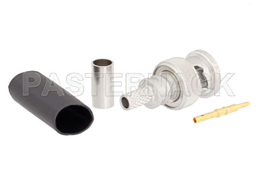 BNC Male Connector Crimp/Solder Attachment for LMR-200, PE-C200