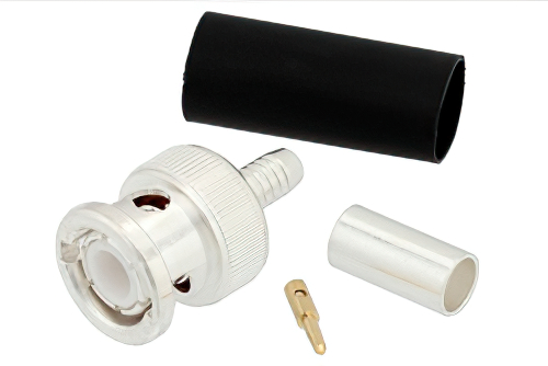 BNC Male Connector Crimp/Solder Attachment For LMR-200, PE-C200