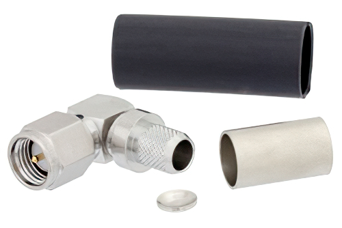 SMA Male Right Angle Connector Crimp/Solder Attachment For LMR-240, PE-C240