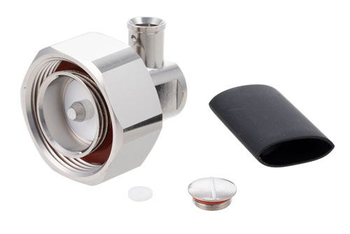 7/16 DIN Male Right Angle Low PIM Connector Solder Attachment for SPP-250-LLPL, SPF-250, SPO-250, 1/4 inch Superflexible